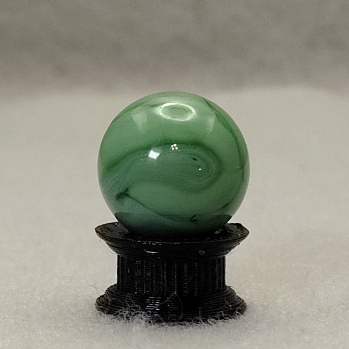 15.5mm Green on Green Swirl Marble, Champion? MINT