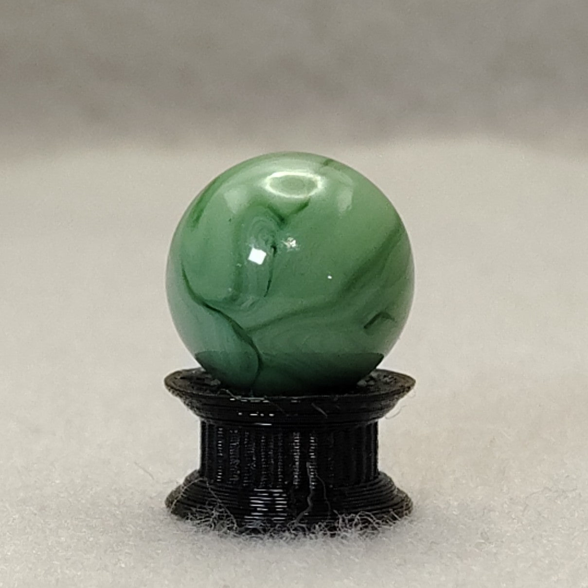 15.5mm Green on Green Swirl Marble, Champion? MINT