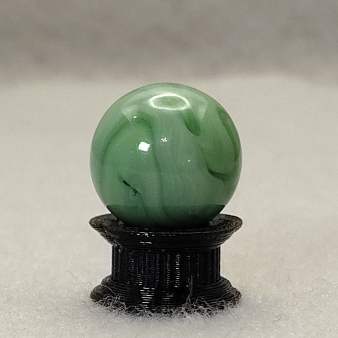 15.5mm Green on Green Swirl Marble, Champion? MINT