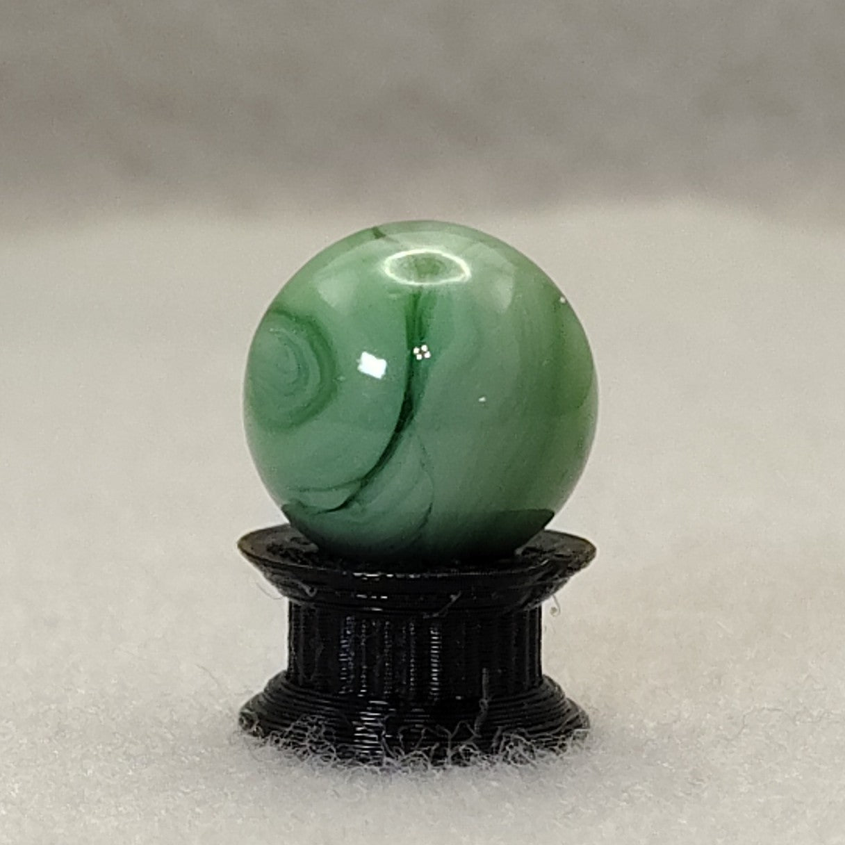 15.5mm Green on Green Swirl Marble, Champion? MINT