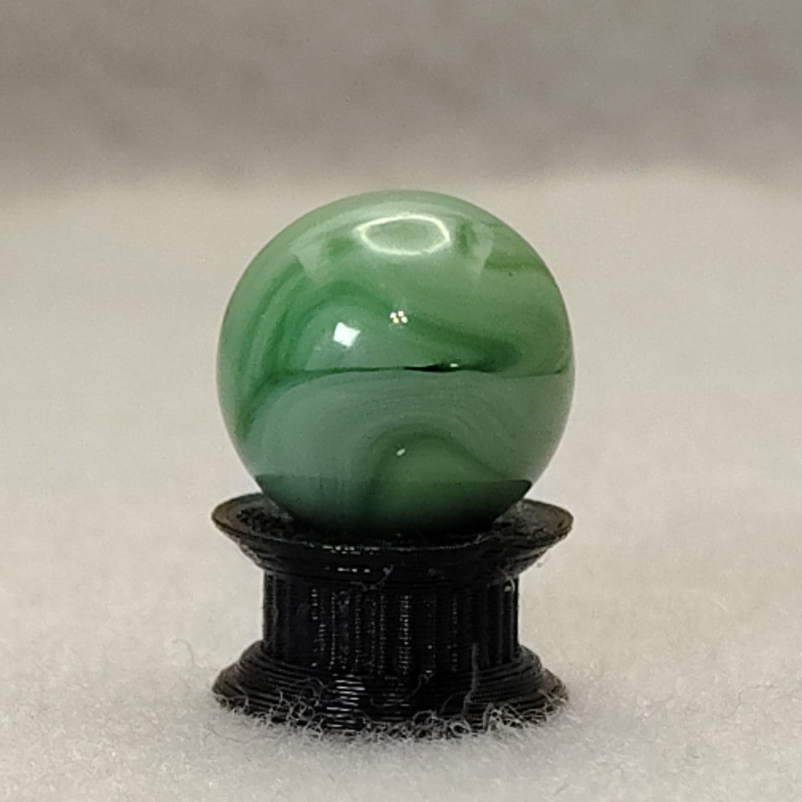 15.5mm Green on Green Swirl Marble, Champion? MINT