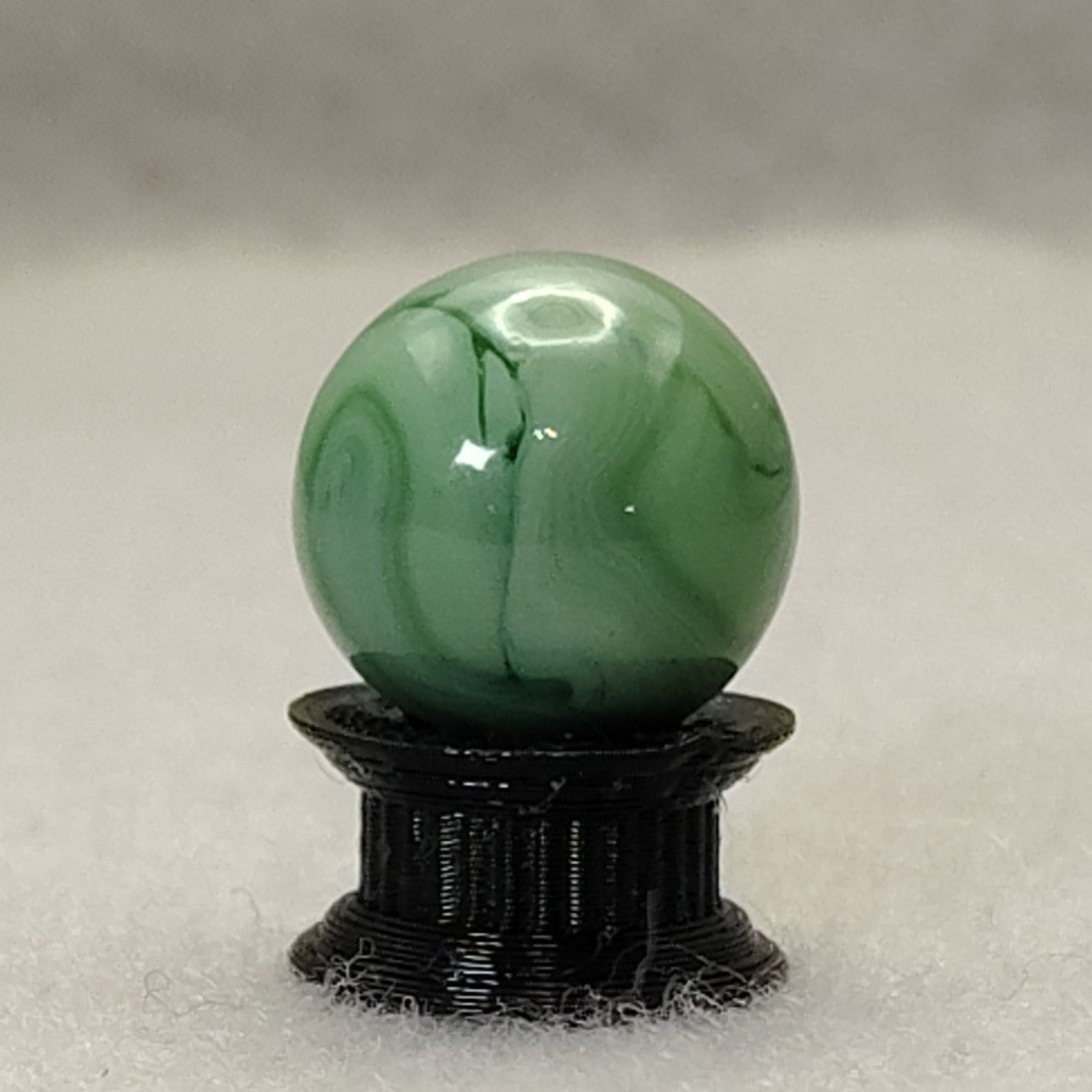 15.5mm Green on Green Swirl Marble, Champion? MINT