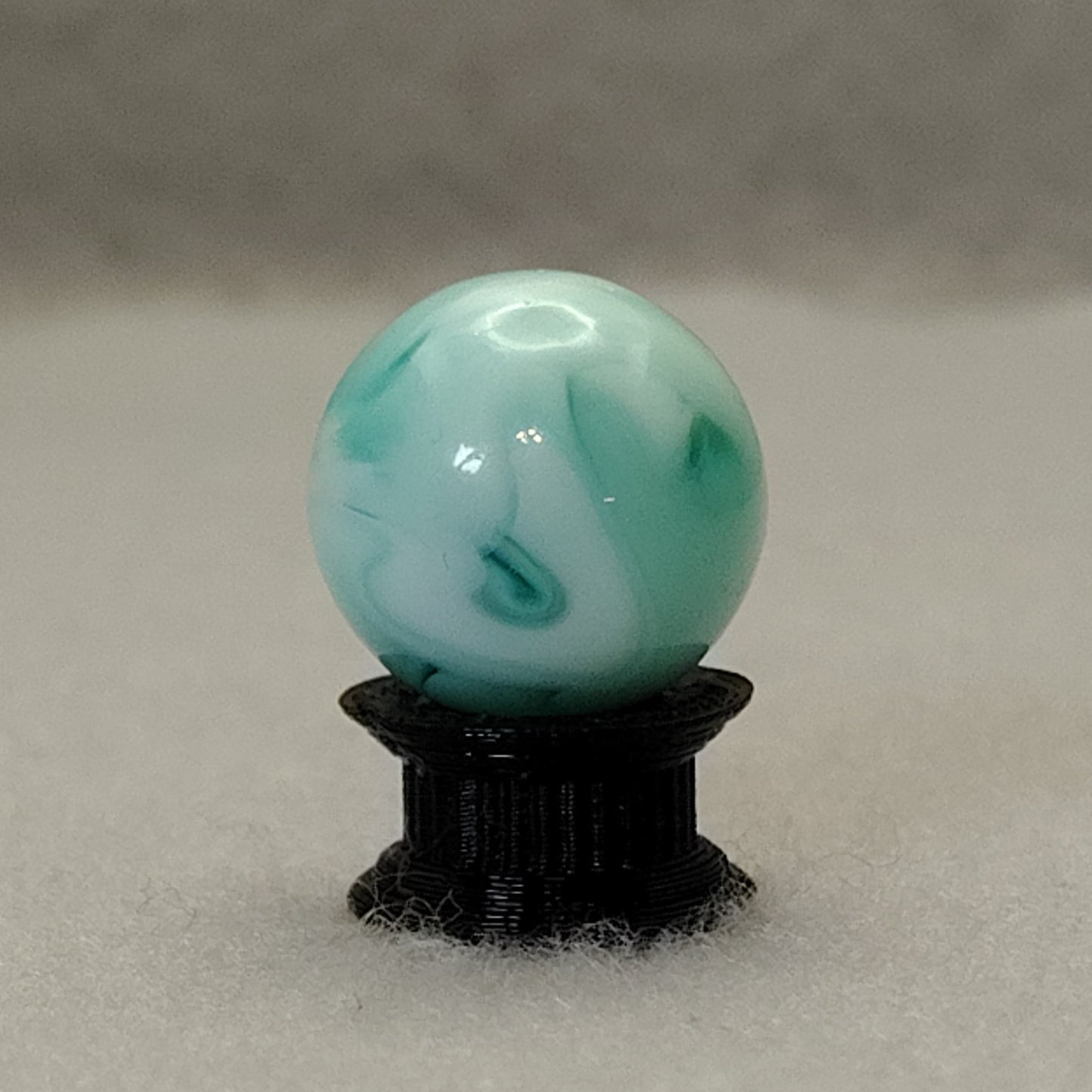 17.5mm Teal & White Swirl Marble Champion? Alley? NM+