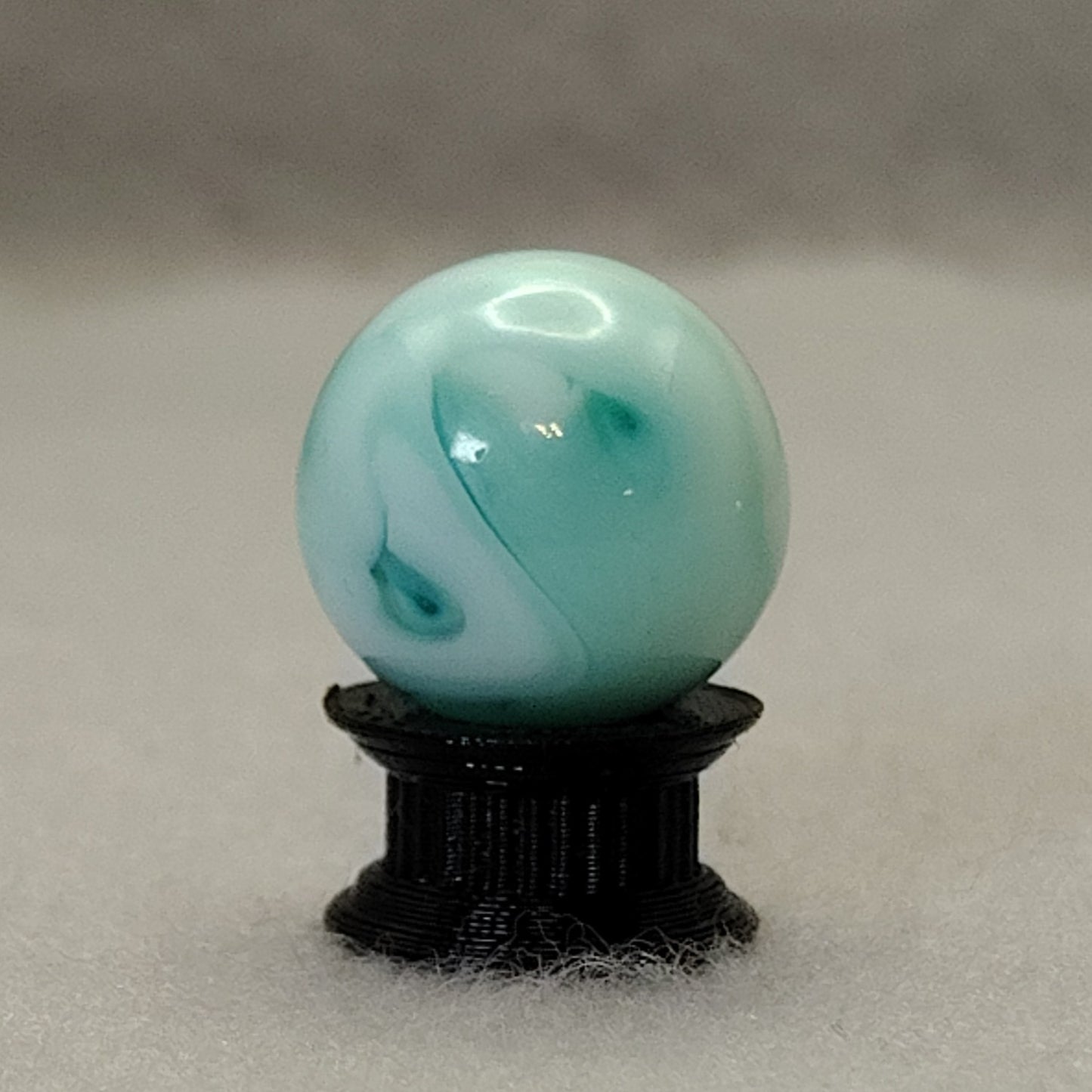 17.5mm Teal & White Swirl Marble Champion? Alley? NM+