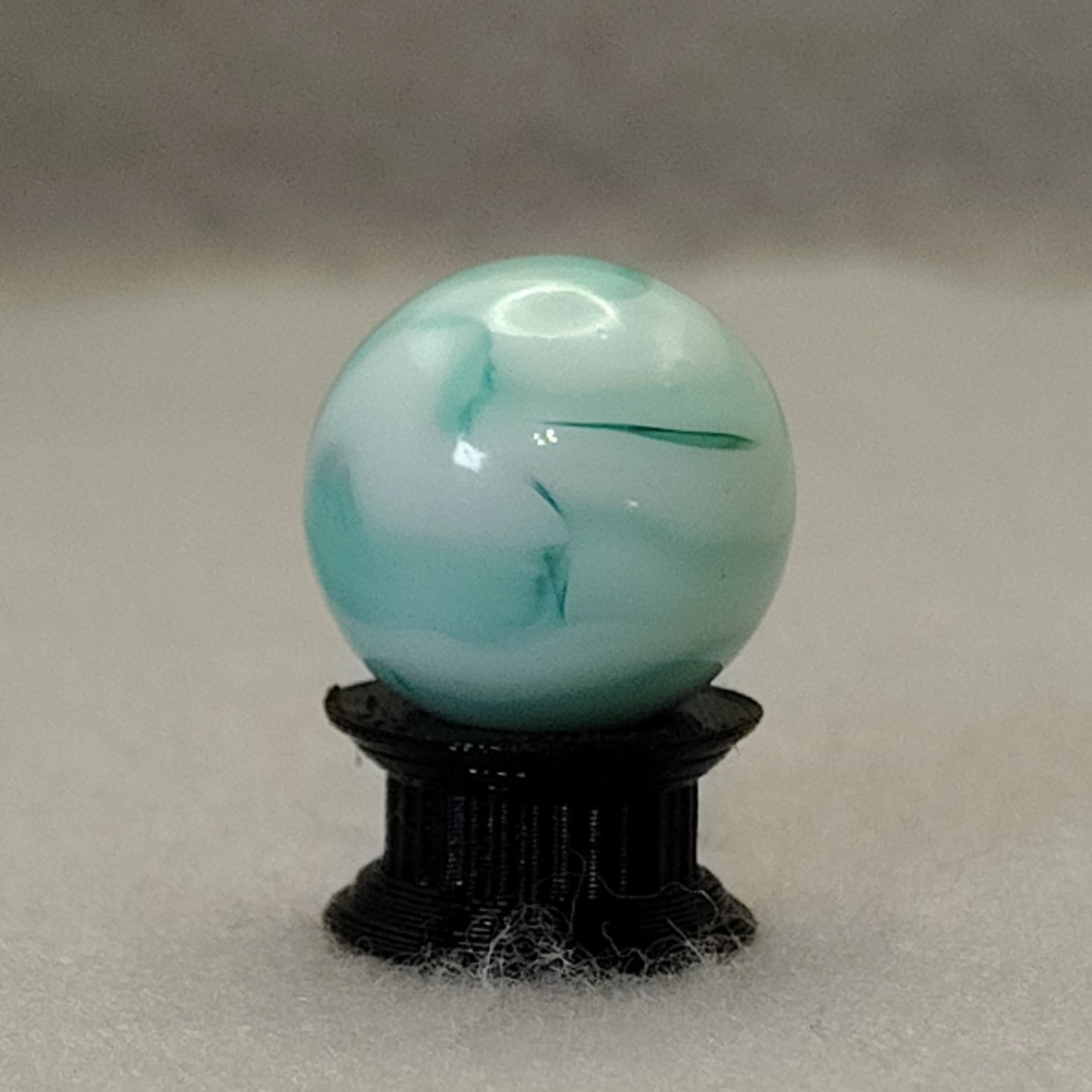 17.5mm Teal & White Swirl Marble Champion? Alley? NM+