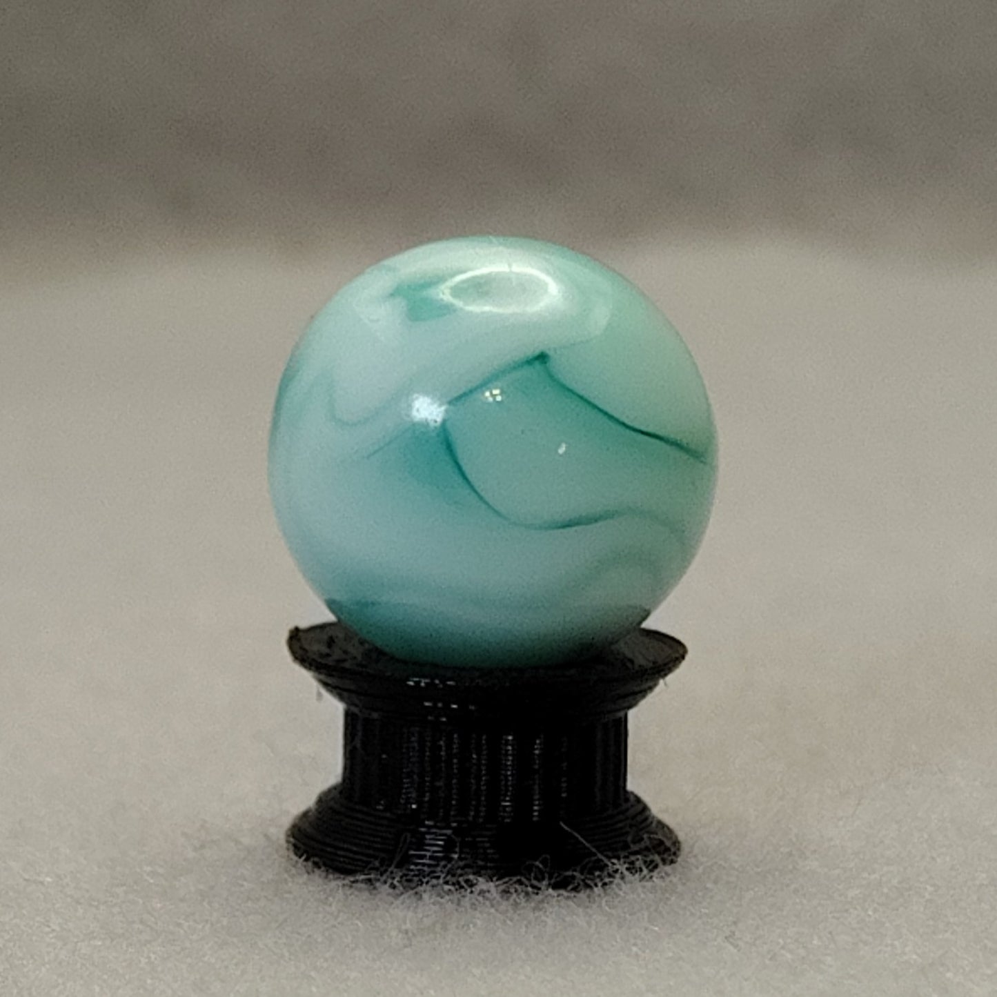 17.5mm Teal & White Swirl Marble Champion? Alley? NM+
