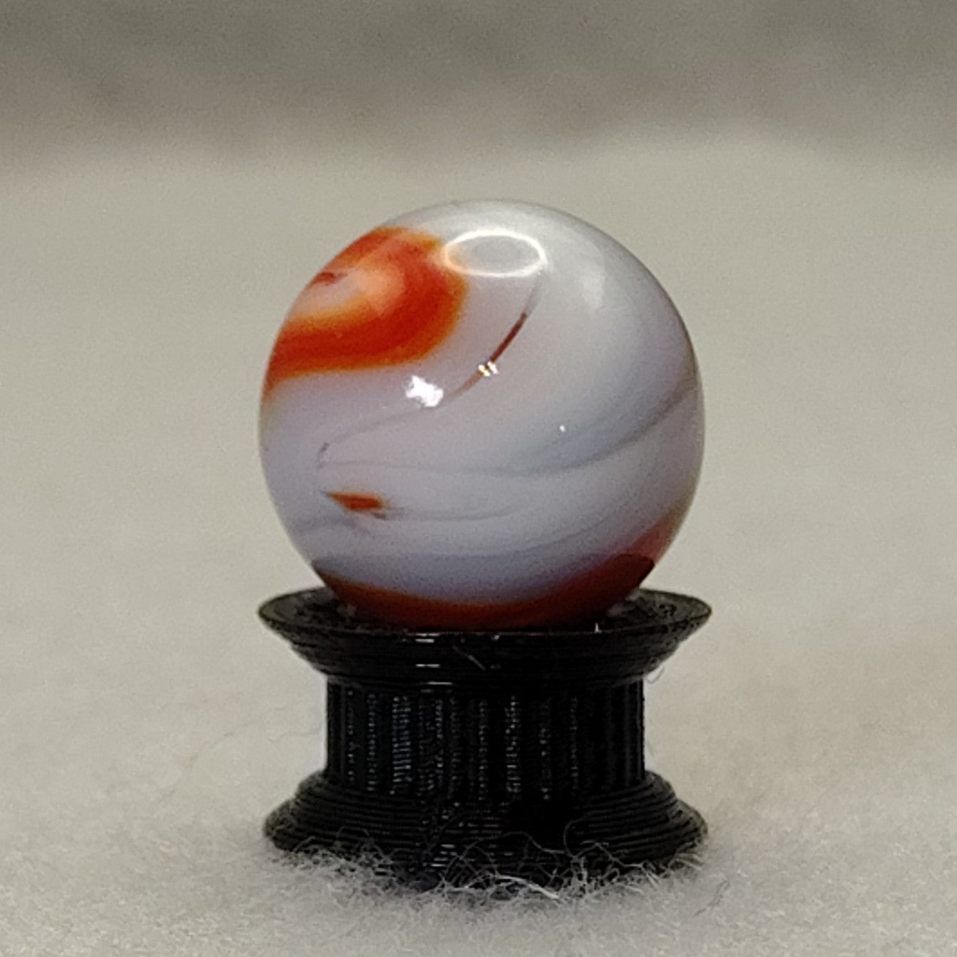 15.5mm Champion? Swirl Marble - Red White & Blue NM++ Small Cold Crease