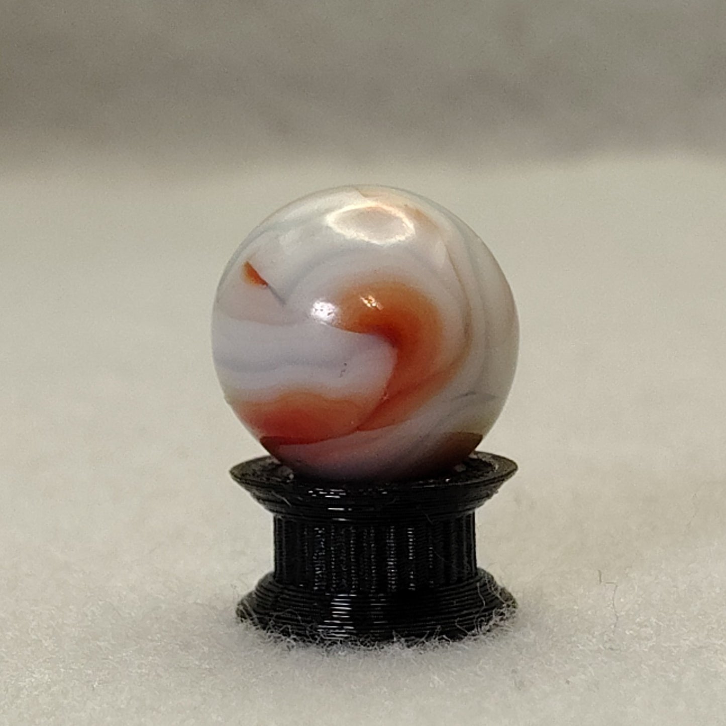 17mm Ravenswood Red White Blue Swirl Marble Off Round cond: GOOD
