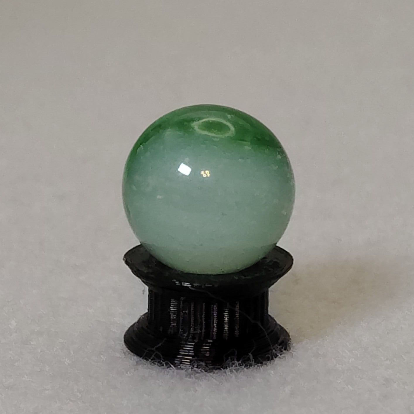 16mm Akro Agate Marble: Mossy Agate Green w/Aventurine NM+