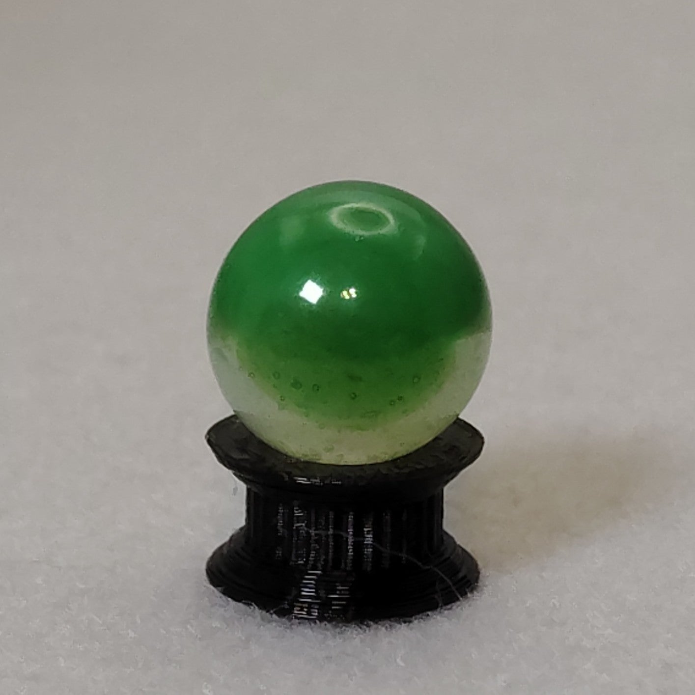 16mm Akro Agate Marble: Mossy Agate Green w/Aventurine NM+