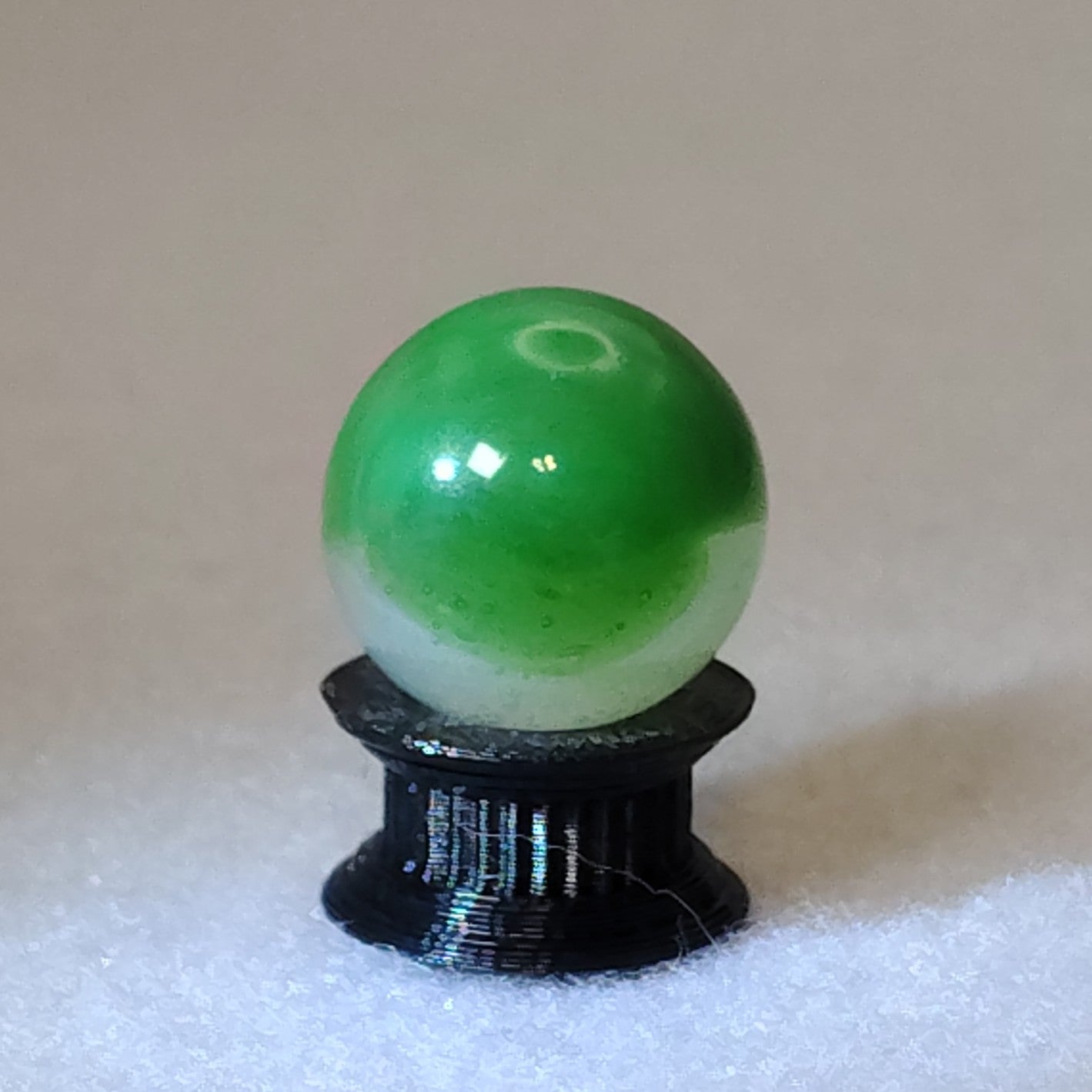 16mm Akro Agate Marble: Mossy Agate Green w/Aventurine NM+