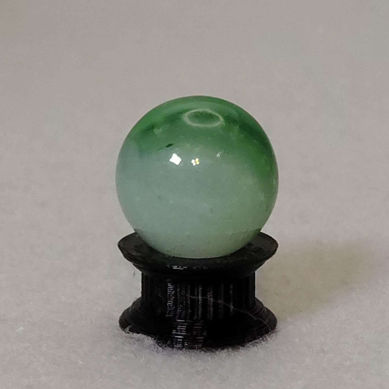16mm Akro Agate Marble: Mossy Agate Green w/Aventurine NM+