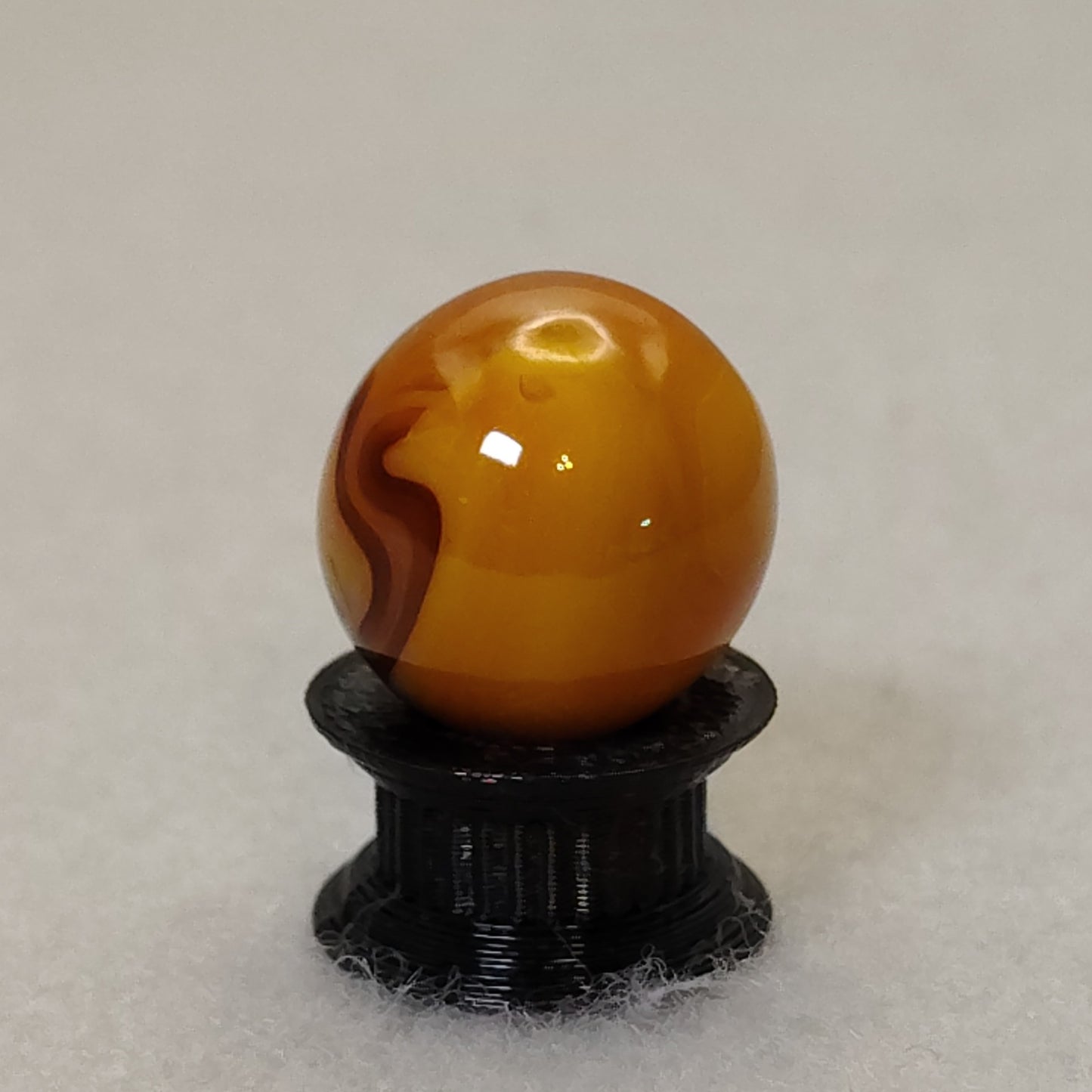 15.5mm Off Round Jabo Swirl Marble Butterscotch NM+
