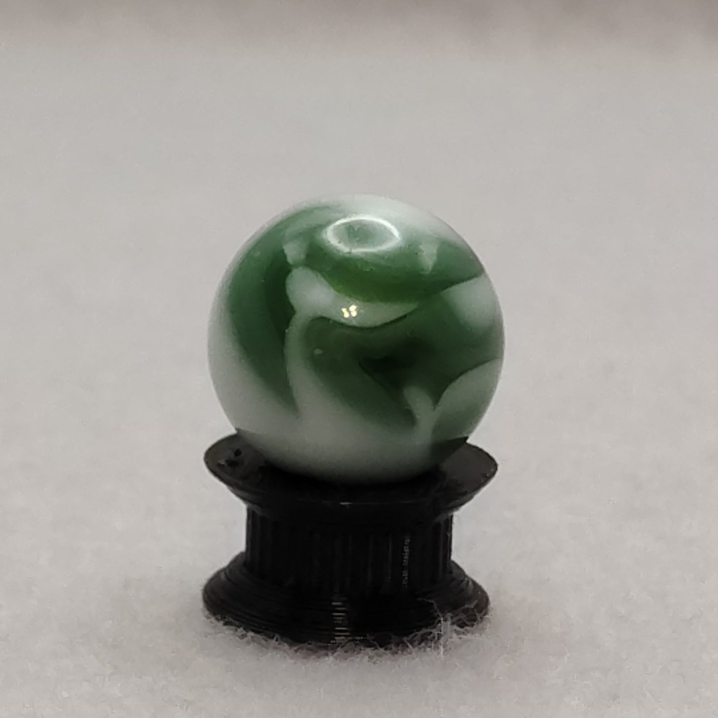 16mm Green & White Swirl Marble Alley? NM