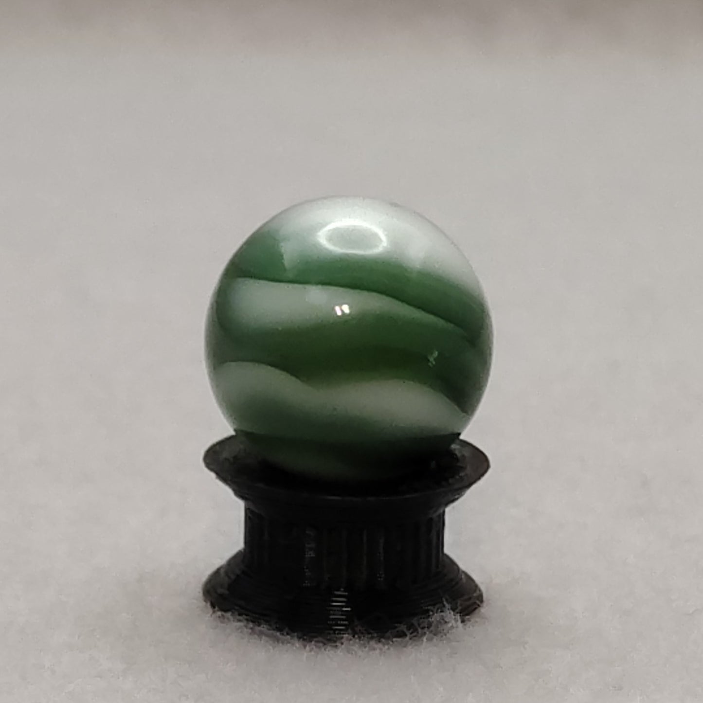 16mm Green & White Swirl Marble Alley? NM