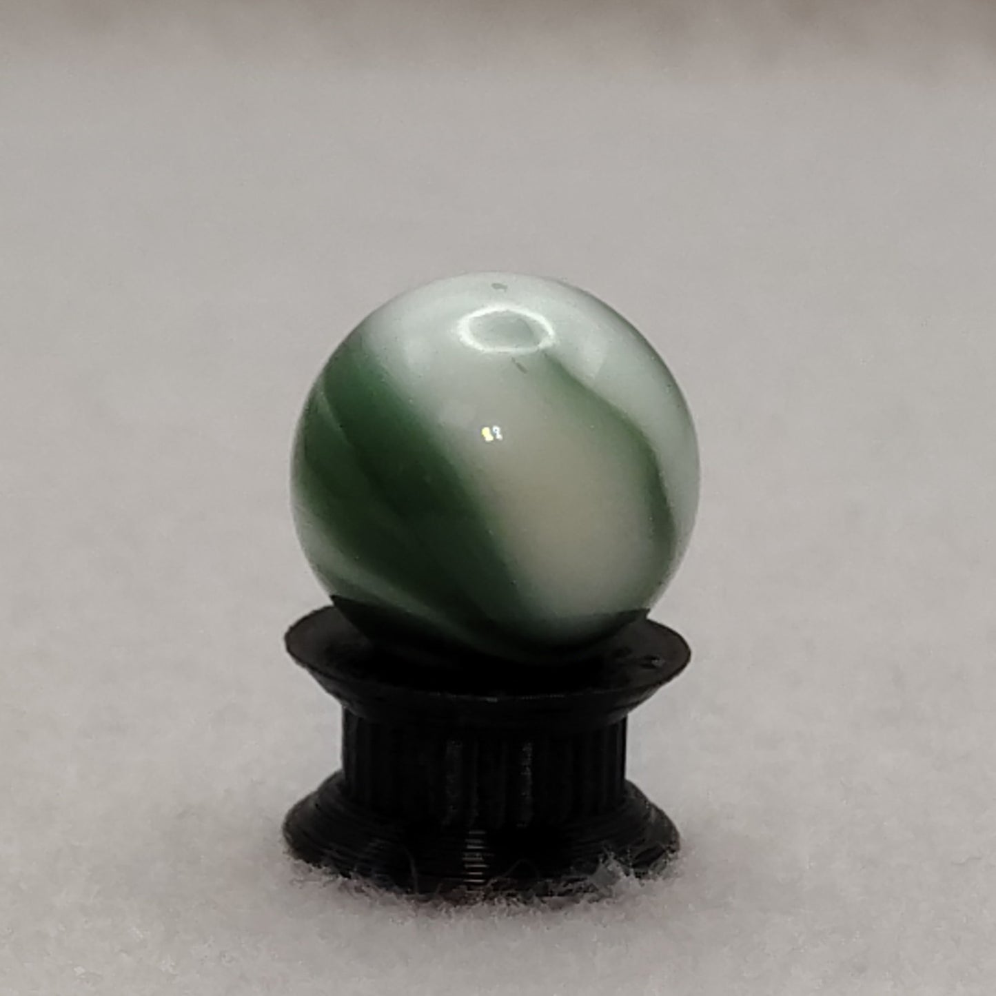 16mm Green & White Swirl Marble Alley? NM