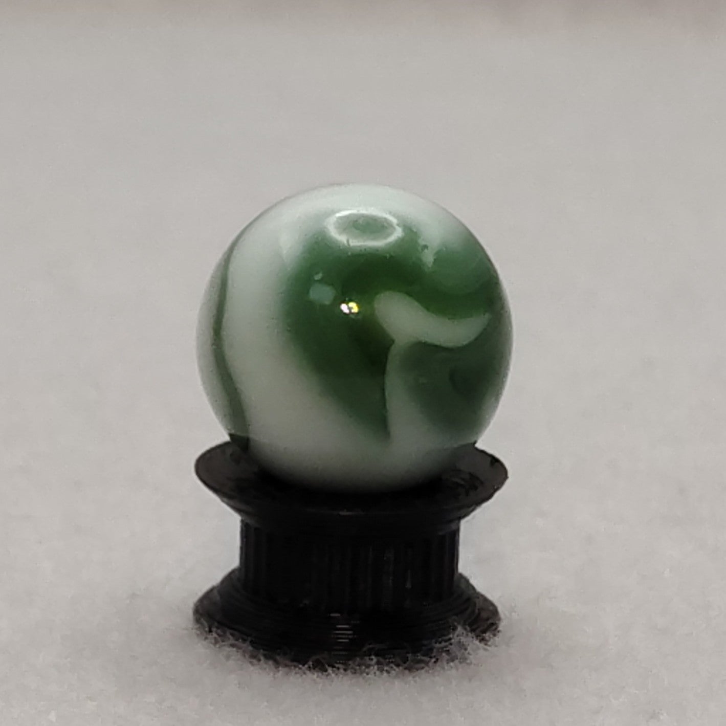 16mm Green & White Swirl Marble Alley? NM