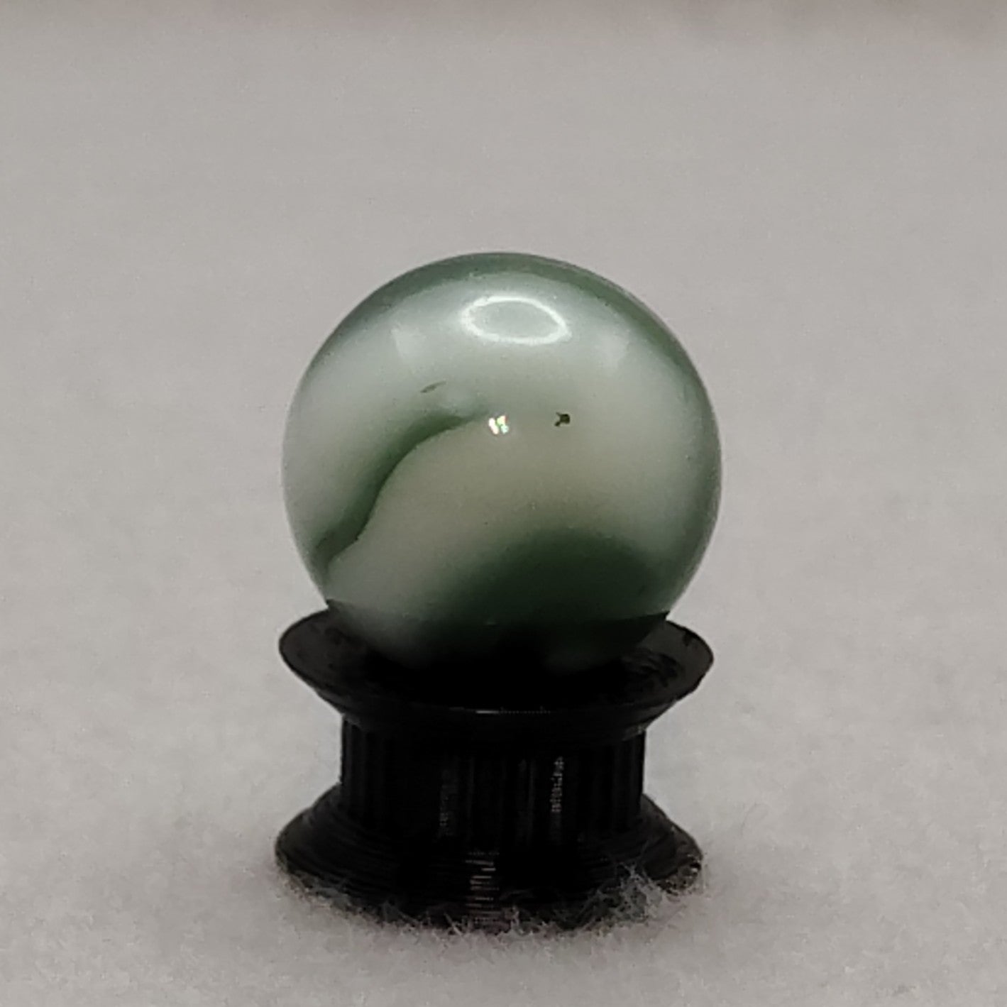 16mm Green & White Swirl Marble Alley? NM