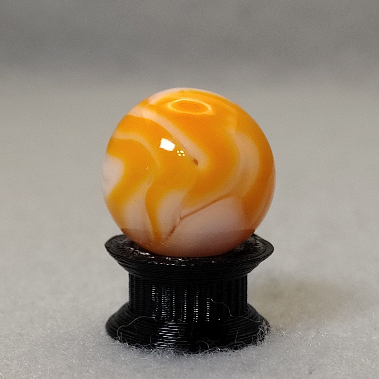 16mm Swirl Marble Orange & White NM+
