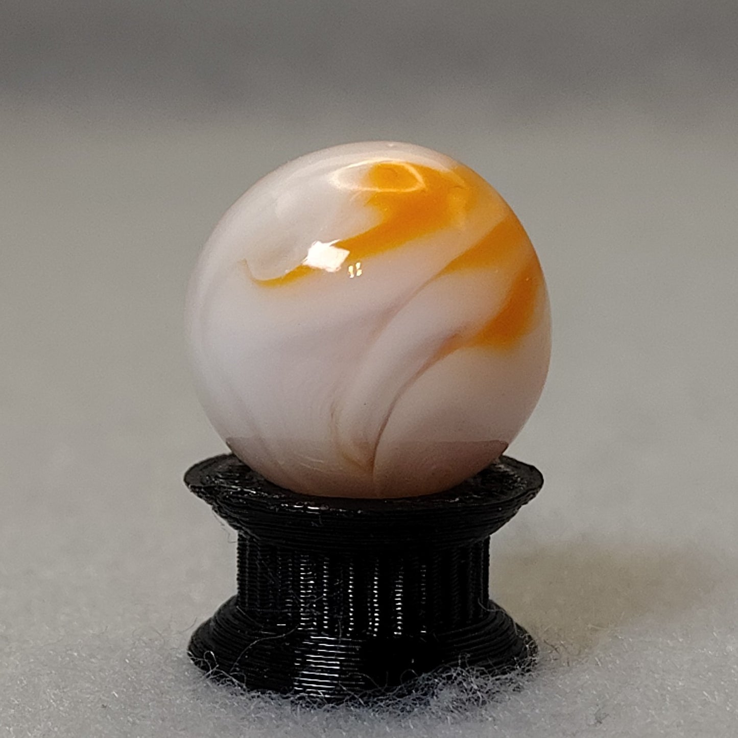 16mm Swirl Marble Orange & White NM+