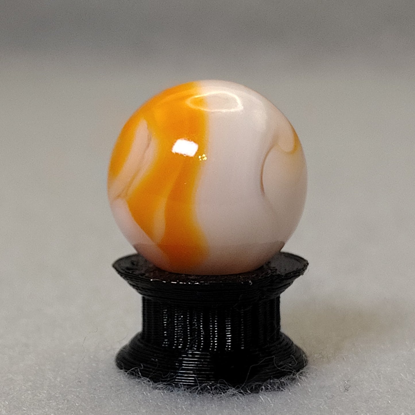 16mm Swirl Marble Orange & White NM+