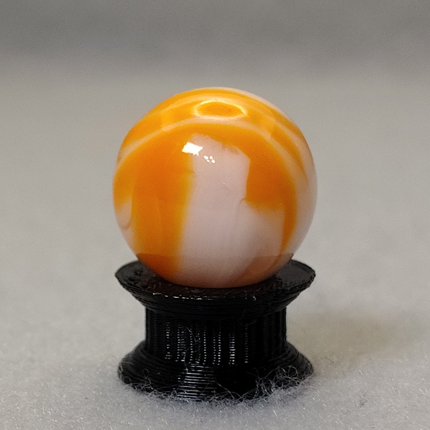 16mm Swirl Marble Orange & White NM+