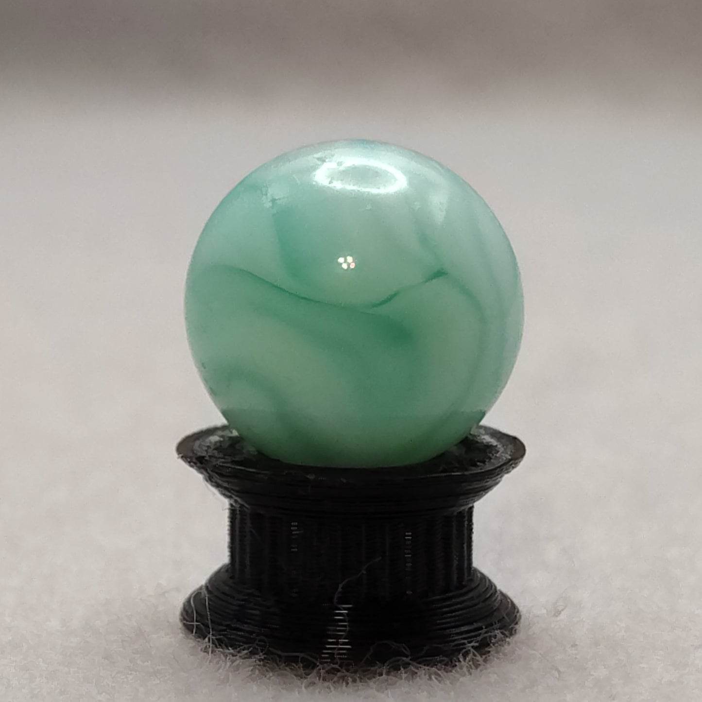 15mm Swirl Marble Turquoise & White NM- Alley?