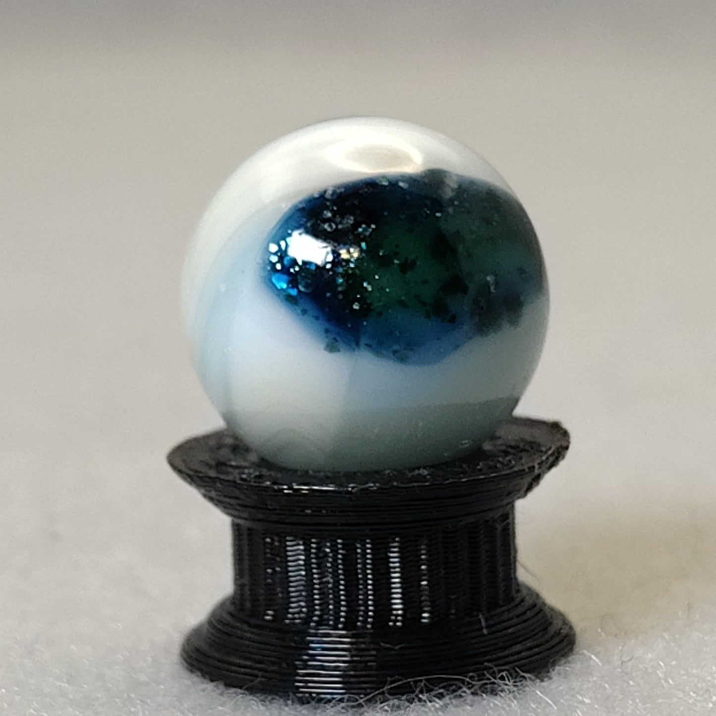 14.5mm Jabo swirl marble Loaded with blue & green AVENTURINE, cold crease, NM+