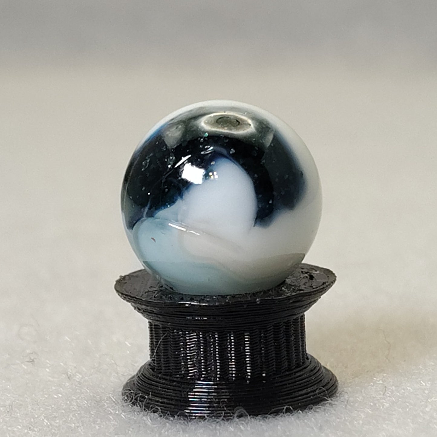 14.5mm Jabo swirl marble Loaded with blue & green AVENTURINE, cold crease, NM+