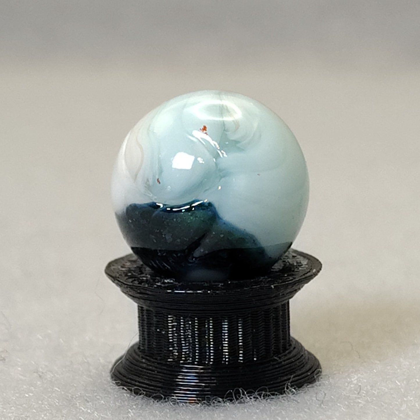 14.5mm Jabo swirl marble Loaded with blue & green AVENTURINE, cold crease, NM+