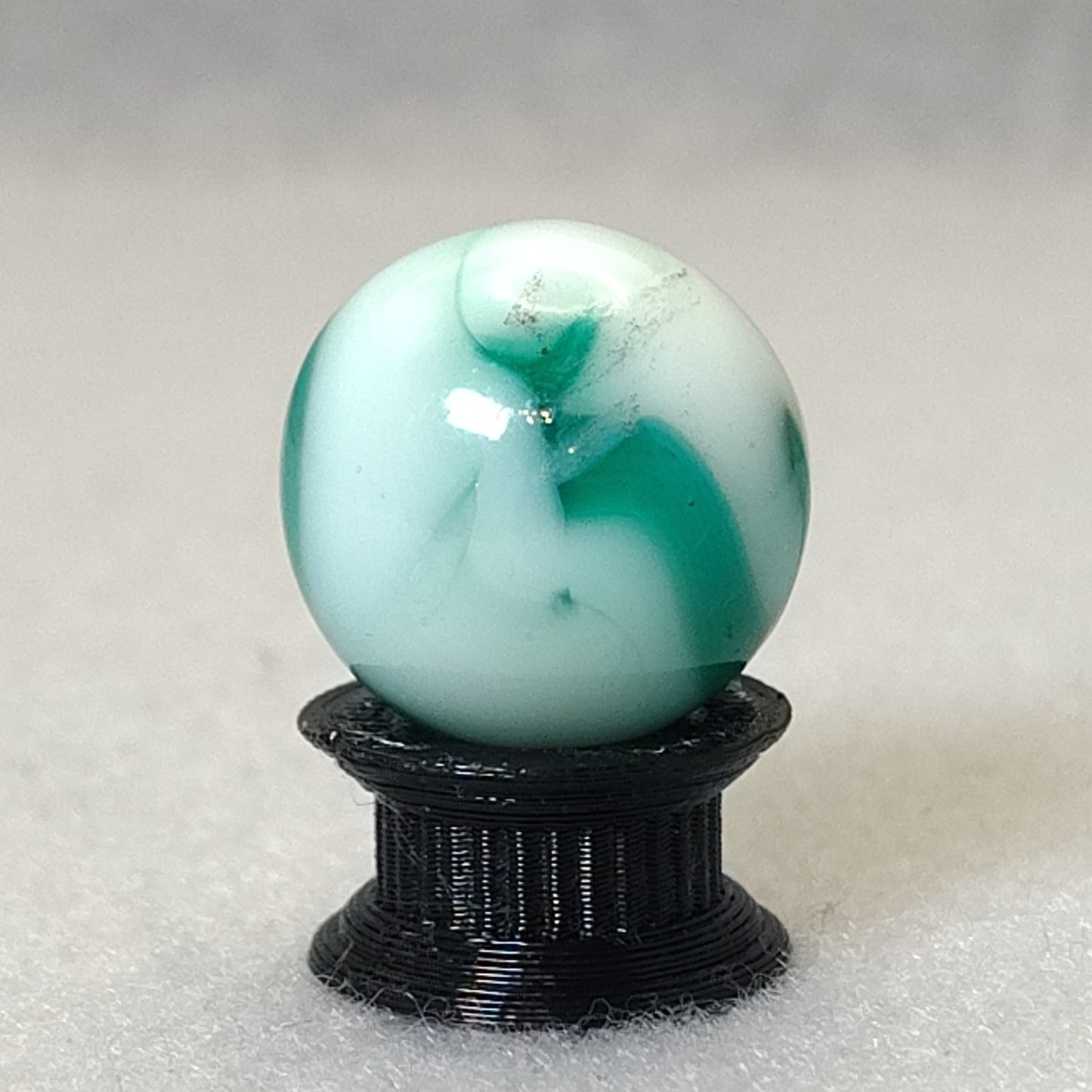 17mm Green & White swirl marble Ravenswood? Alley? NM