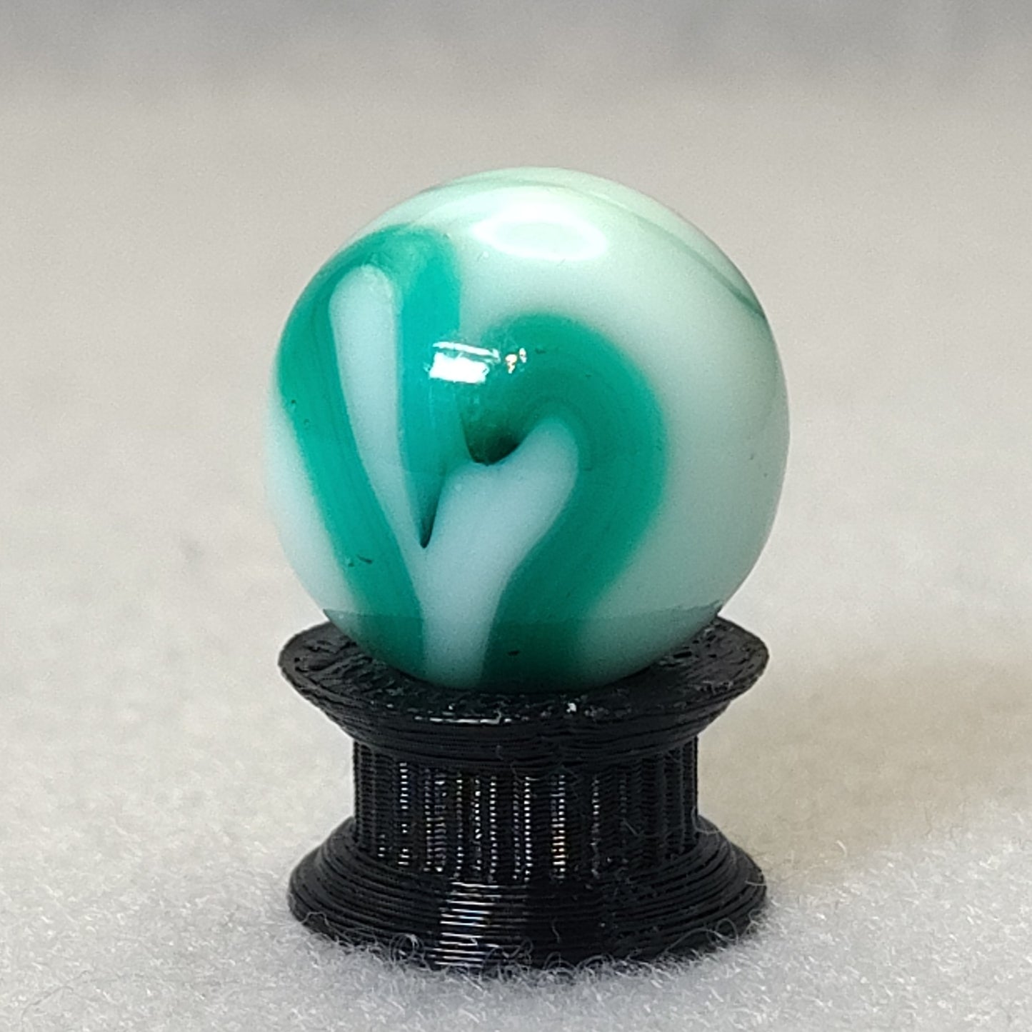 17mm Green & White swirl marble Ravenswood? Alley? NM