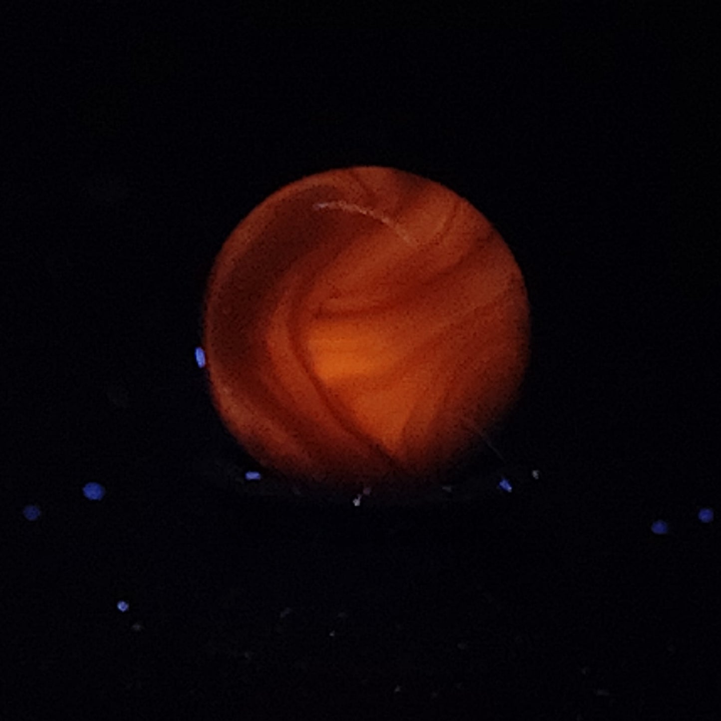 15.5mm Swirl Marble Orange & Yellow UV NM+