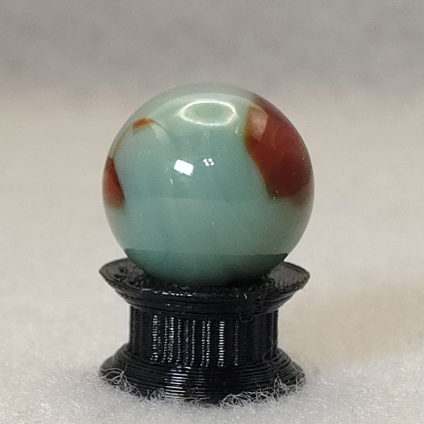 16mm Transparent Teal & Rust Swirl marble - Ravenswood? NM+