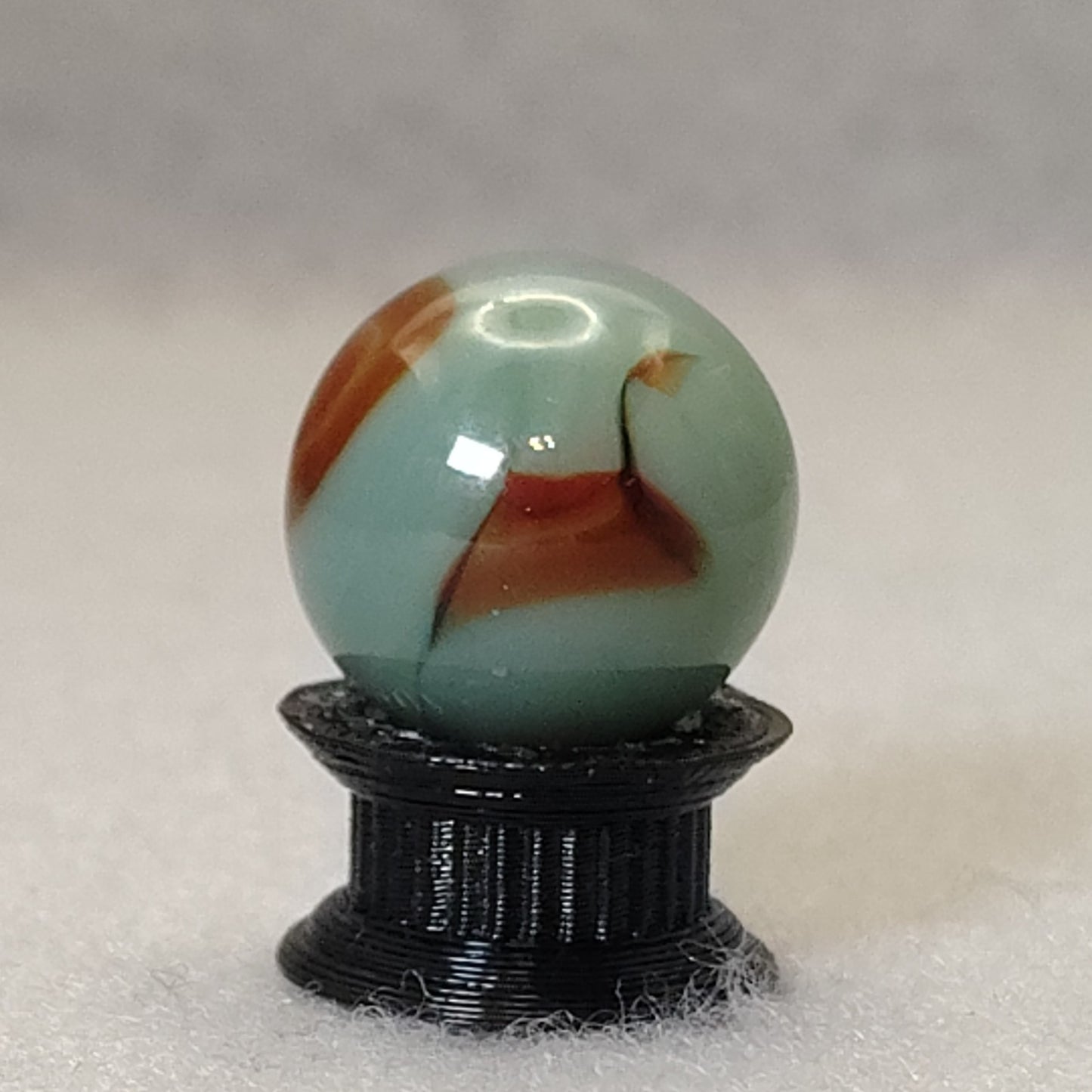 16mm Transparent Teal & Rust Swirl marble - Ravenswood? NM+