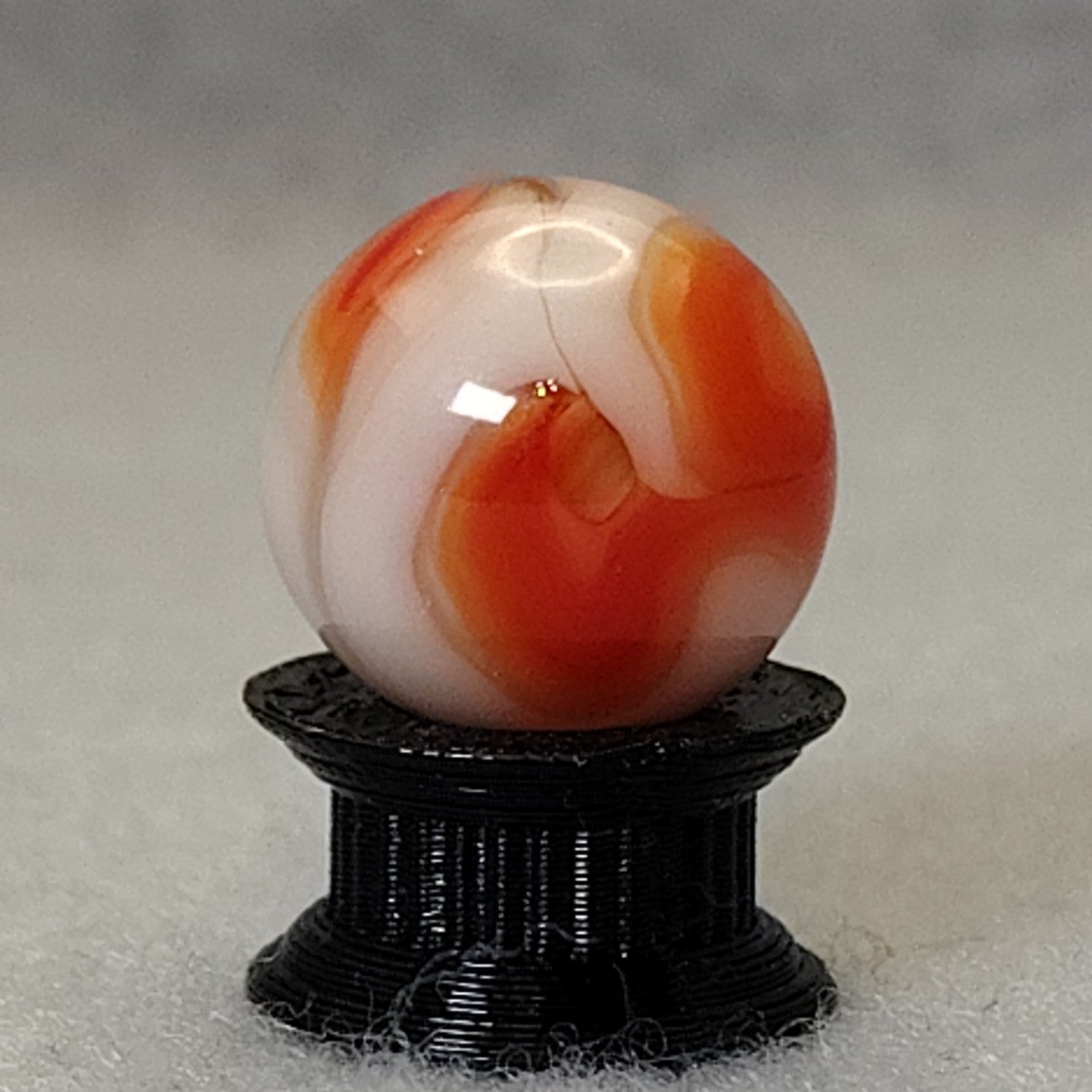 15mm Red & Cream Swirl marble champion? MINT