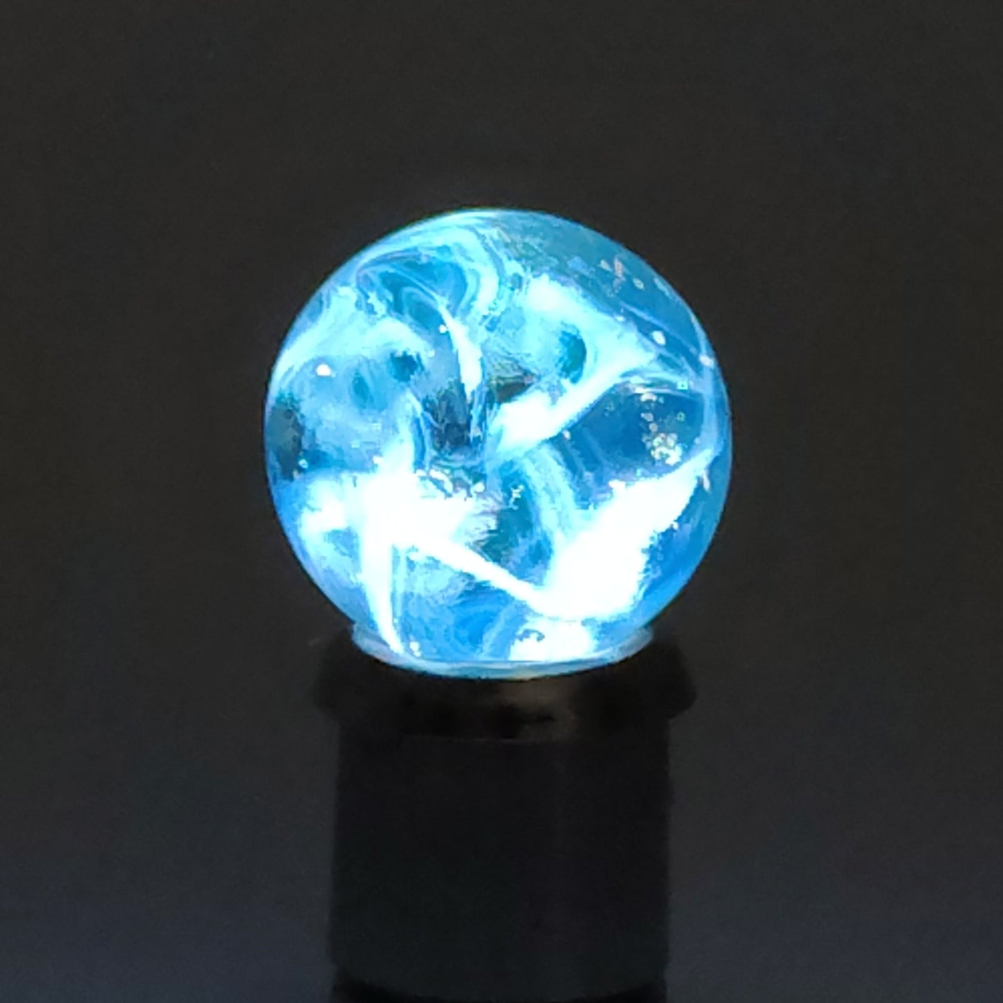 5/8" Veiligglass Wire Pull Marble - Beautiful Blue ribbons NM+