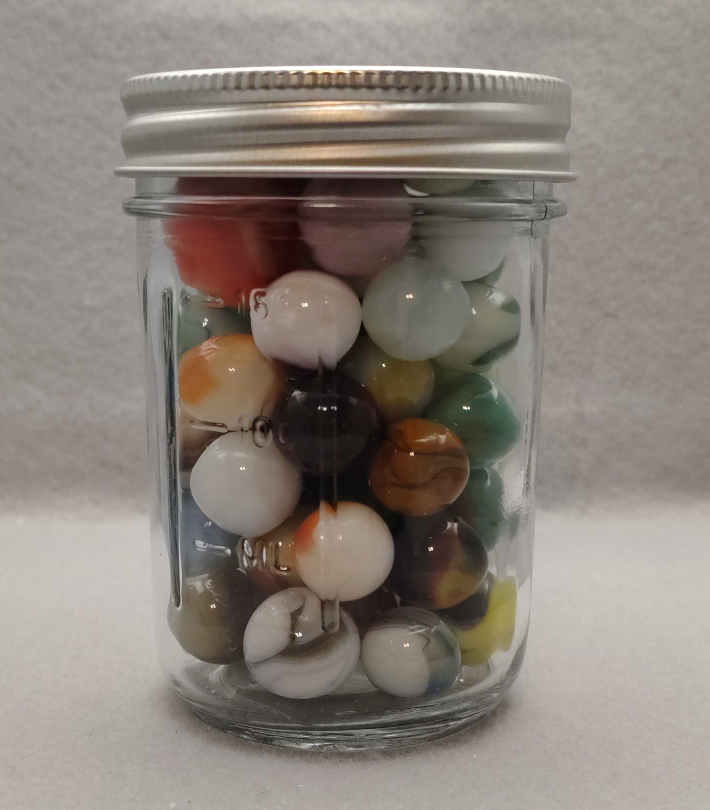 ~60 Swirl Marbles- 99% JABO in Jelly Jar MINT