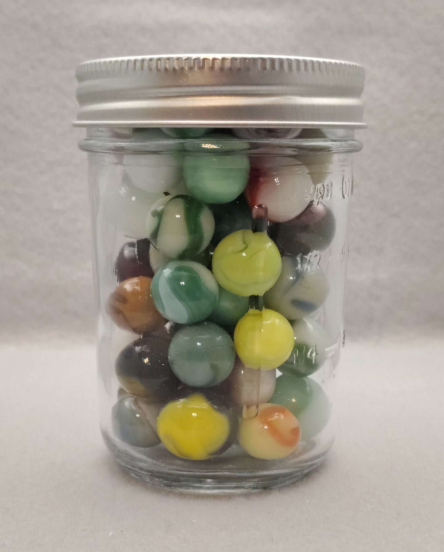 ~60 Swirl Marbles- 99% JABO in Jelly Jar MINT
