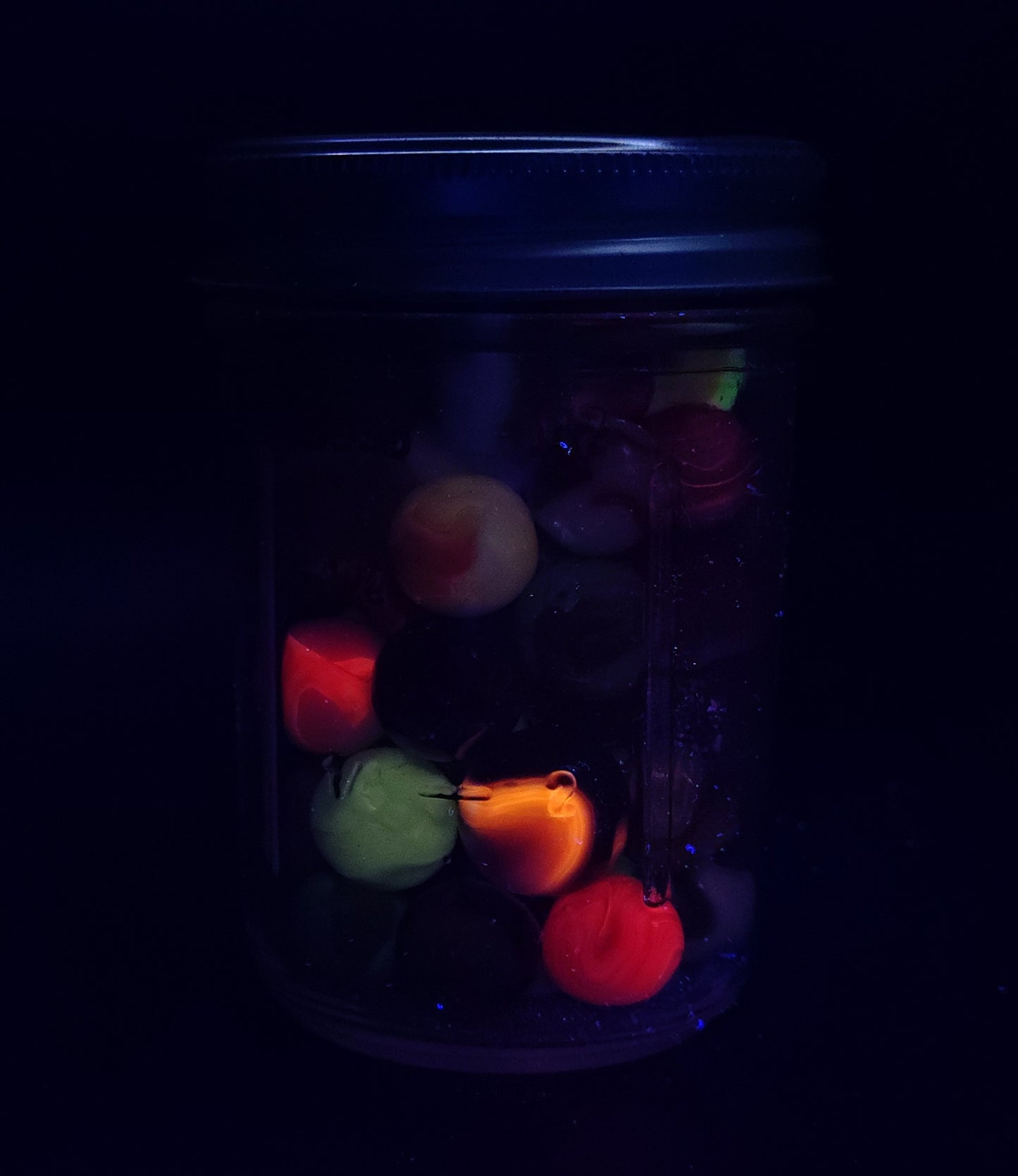 ~60 Vintage Marbles in a jelly jar see desc for makers NM-M