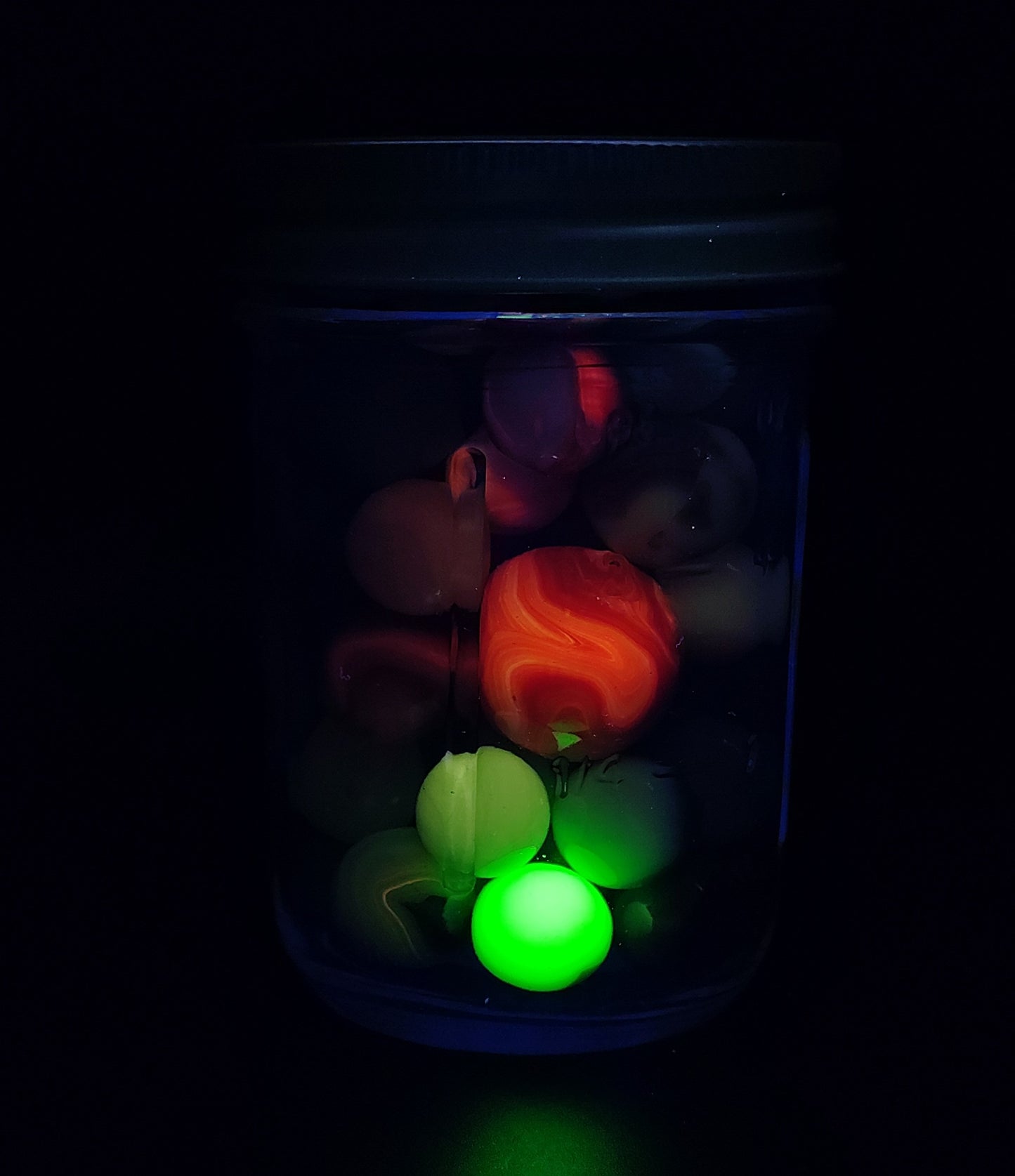 ~60 Swirl Marbles- 99% JABO in Jelly Jar MINT