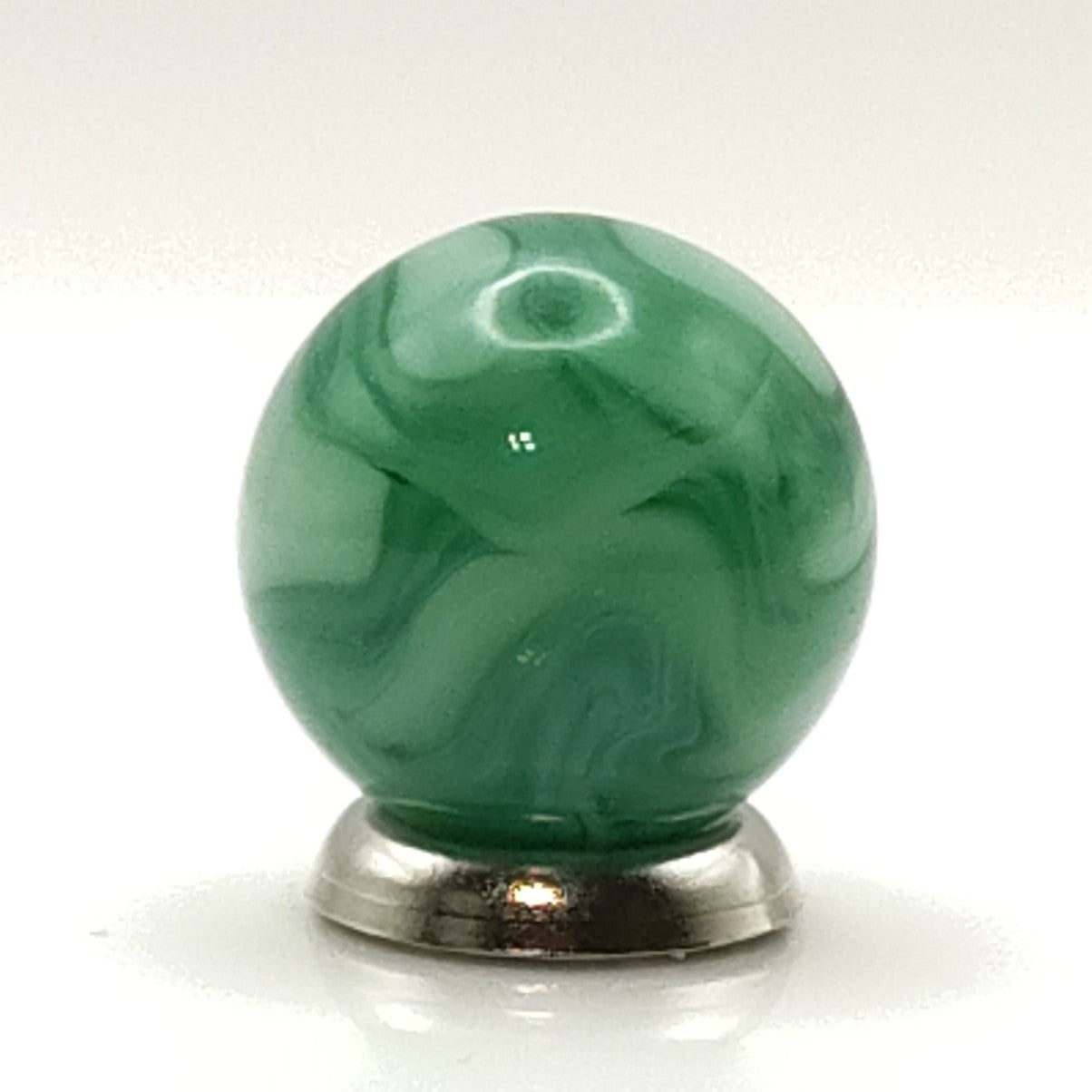 16mm Swirl Marble Transparent Green on Green Champion? CAC? gorgeous NM+