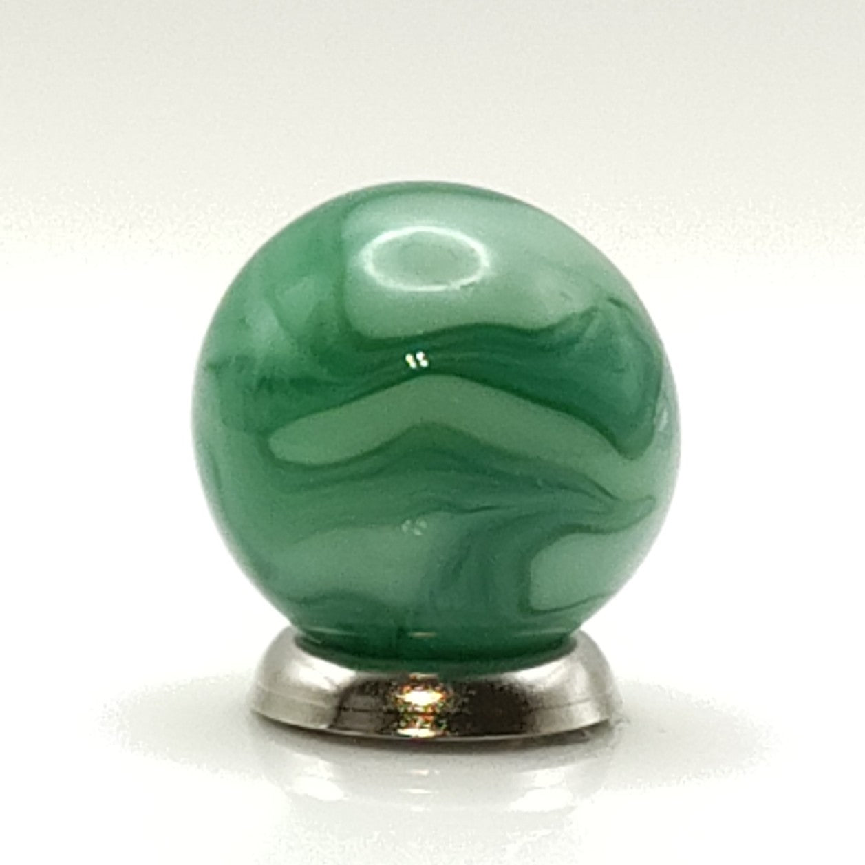 16mm Swirl Marble Transparent Green on Green Champion? CAC? gorgeous NM+