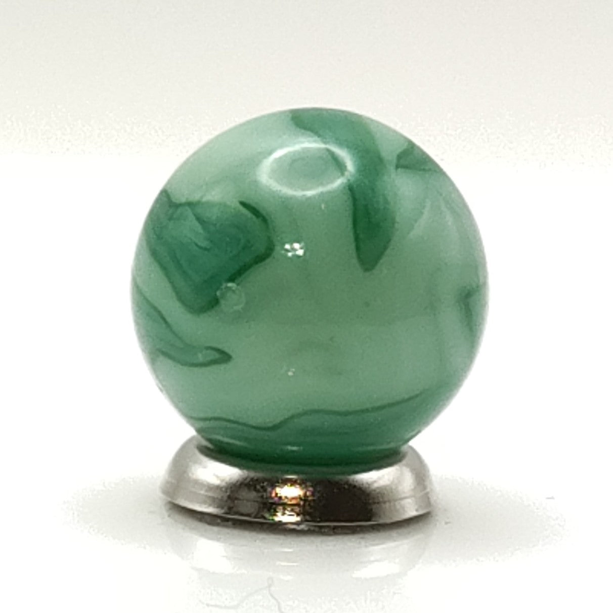 16mm Swirl Marble Transparent Green on Green Champion? CAC? gorgeous NM+