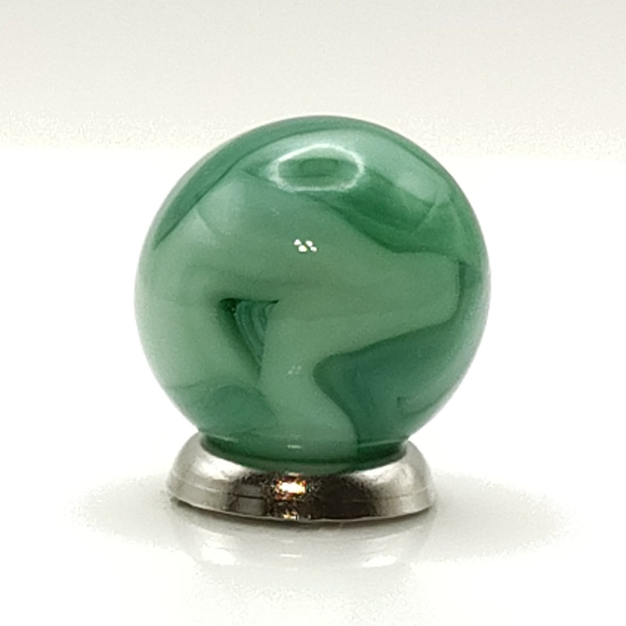 16mm Swirl Marble Transparent Green on Green Champion? CAC? gorgeous NM+