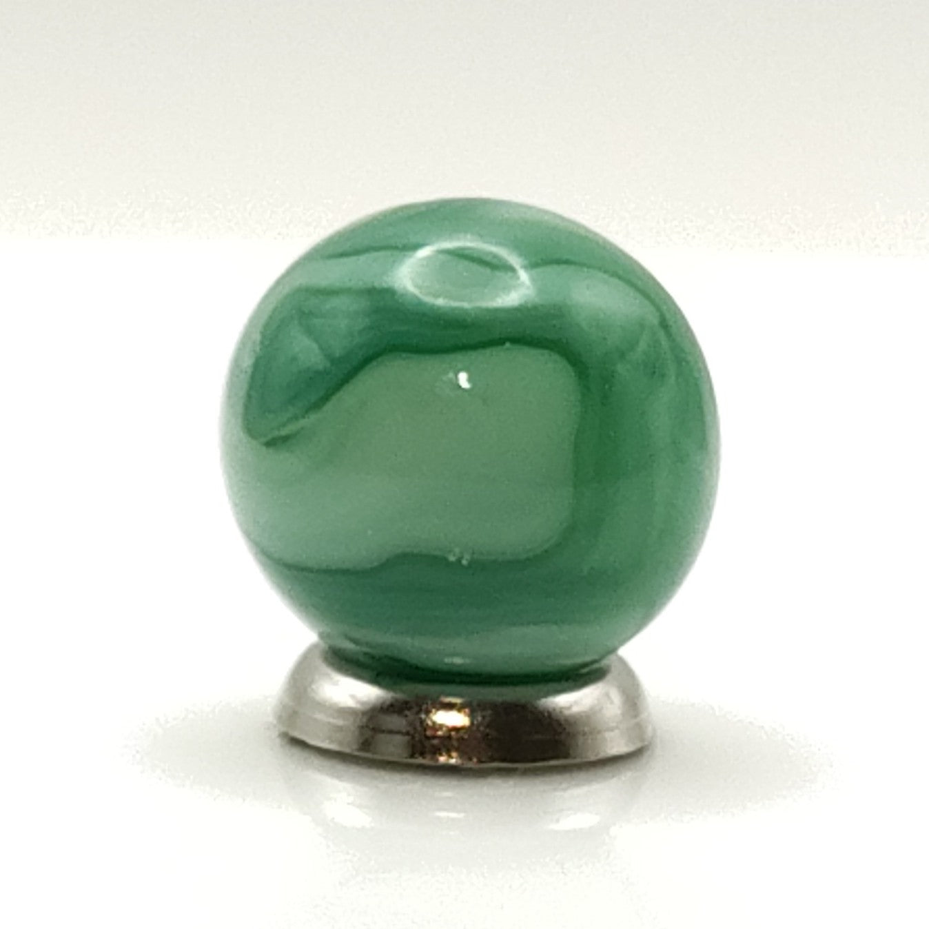 16mm Swirl Marble Transparent Green on Green Champion? CAC? gorgeous NM+