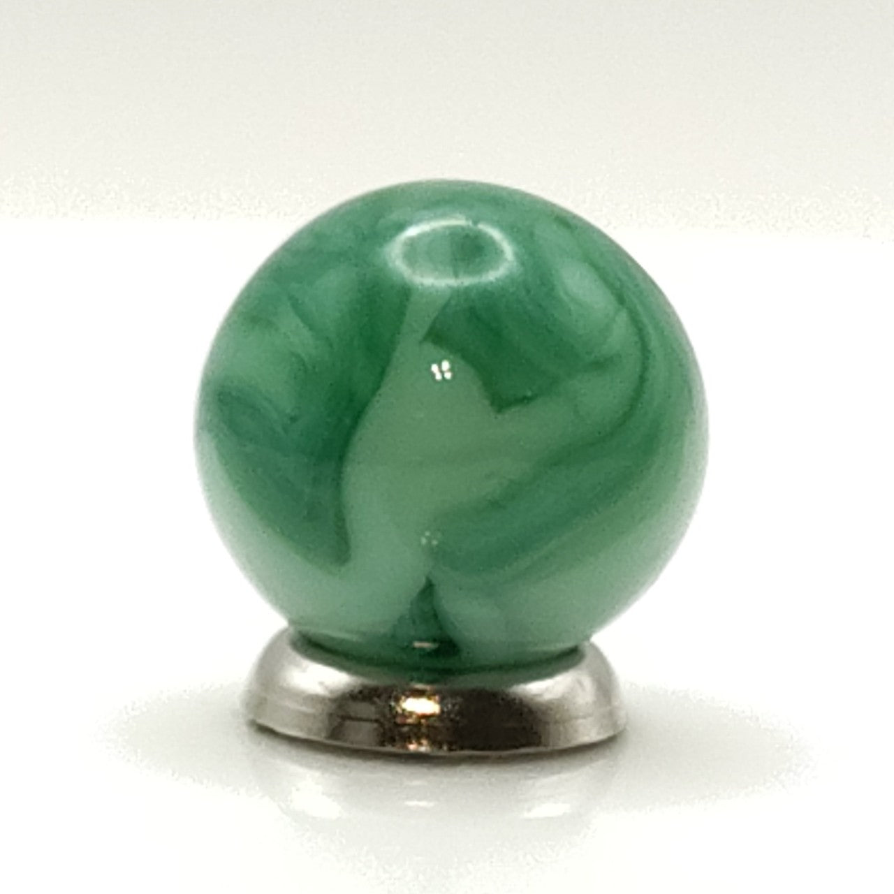 16mm Swirl Marble Transparent Green on Green Champion? CAC? gorgeous NM+