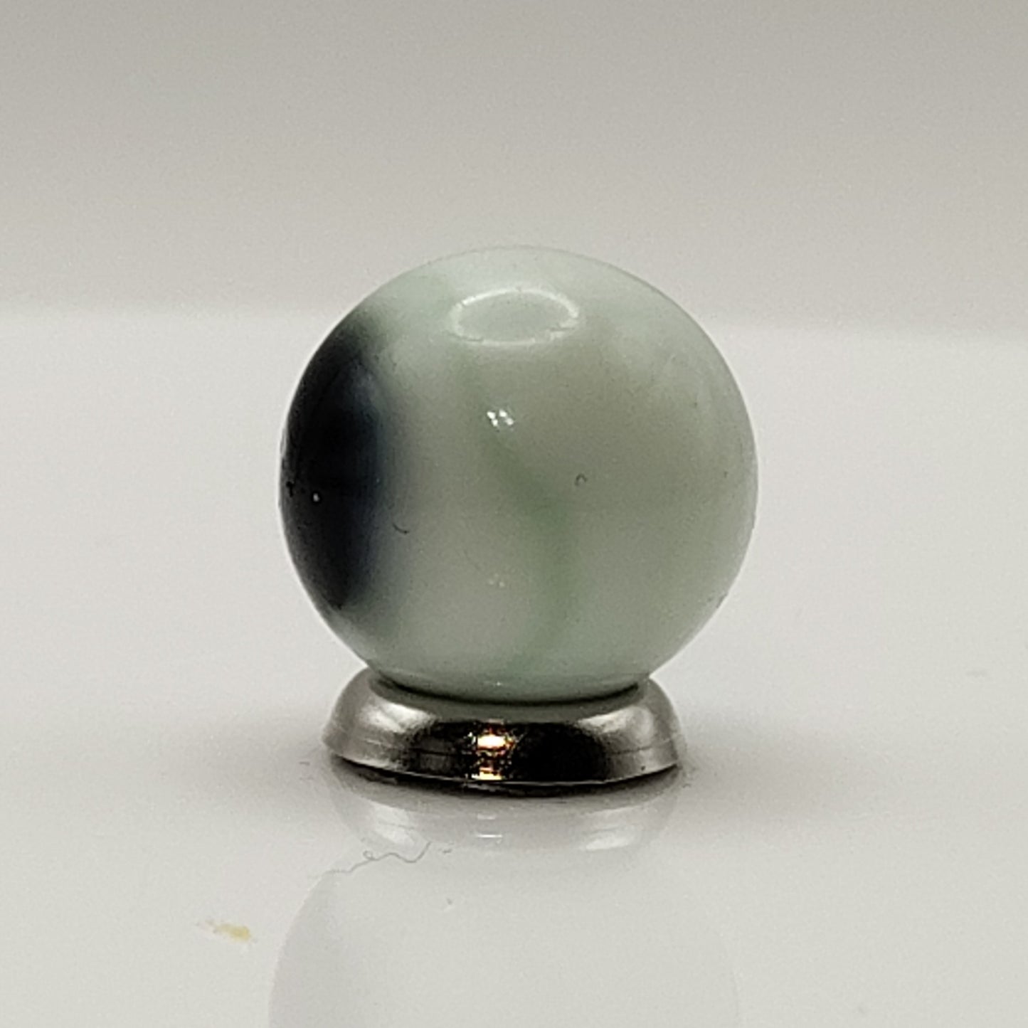 16mm Akro Agate Lazy Cork/Patch Marble Indigo Green White NM-