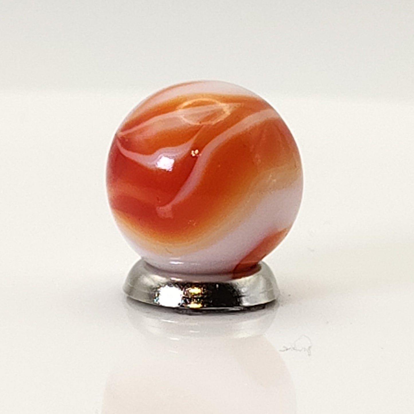 16mm Red & White Swirl Marble (alley?) NM