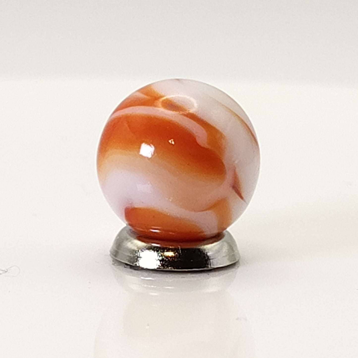 16mm Red & White Swirl Marble (alley?) NM